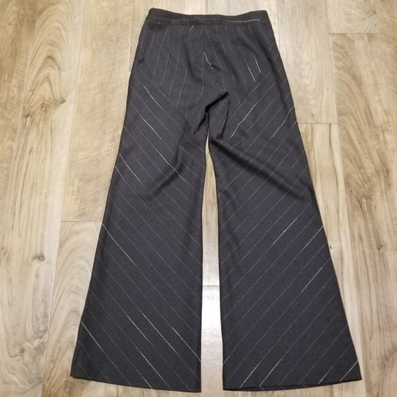 Misura by Joeffer Caoc Gray Pinstripe Wide Leg Trouser Pants 8 Womens 31 x 32 - Picture 8 of 9